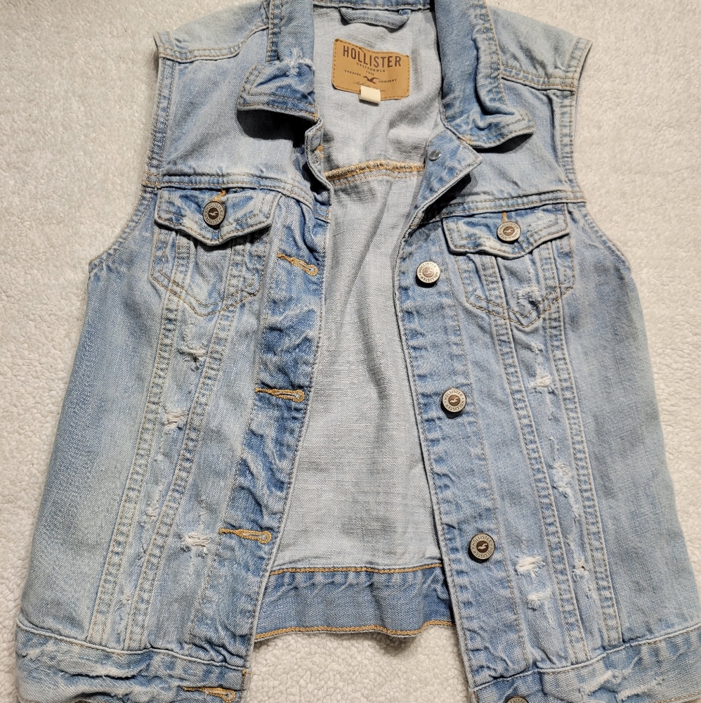 Distressed jean jacket